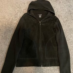 Willi Smith Suede Knit Hoodie Jacket